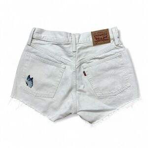 Levi's 501 Light Denim Stonewash Butterfly Shorts Cut Off RawHem 100% Cotton W25